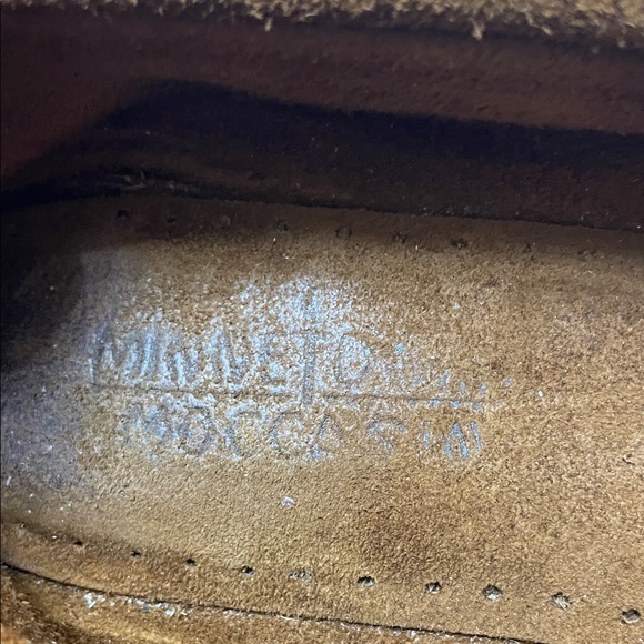 ❤️ Minnetonka Classic Brown Suede Leather Fringe Moccasins, Ladies Size 8 - Picture 8 of 9